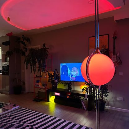 Floor-to-Ceiling Globe Lamp