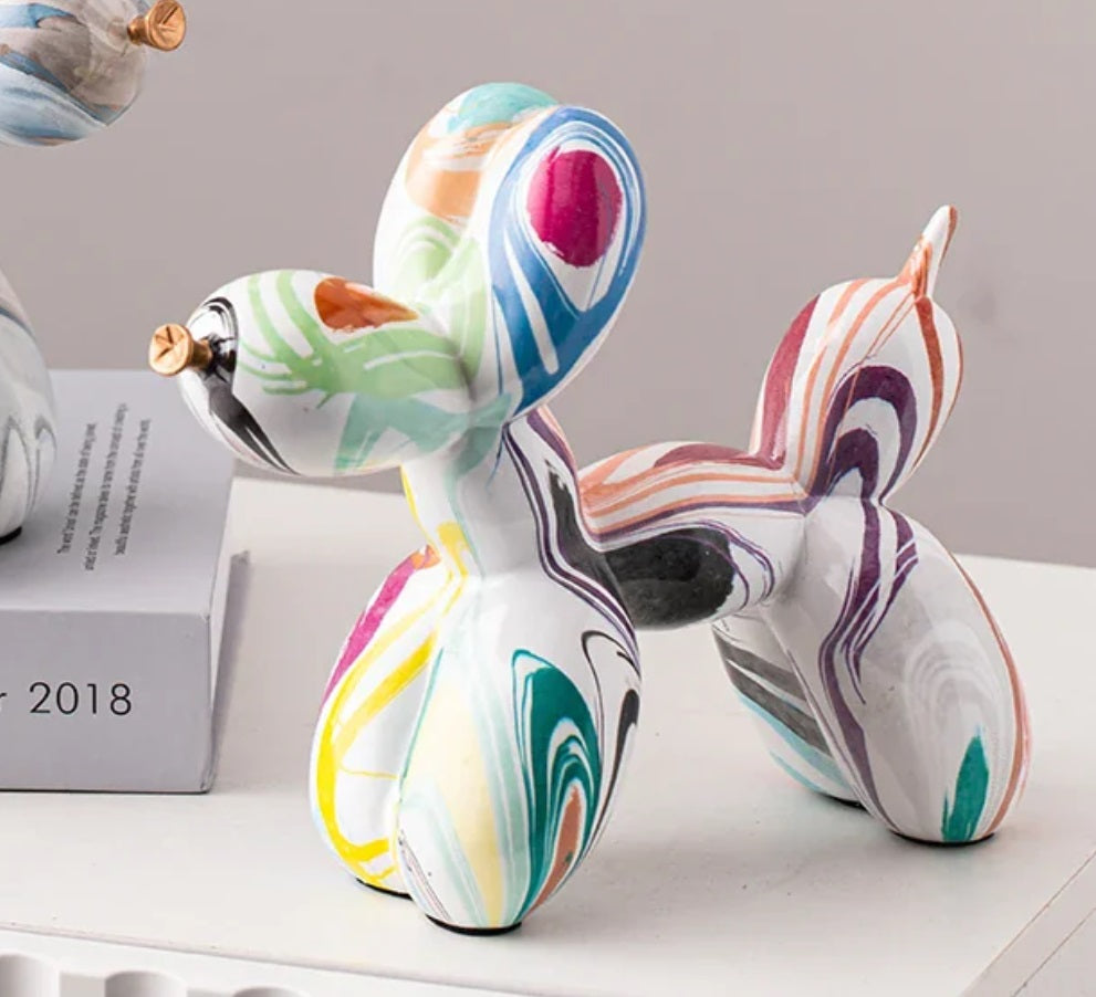 Pastel Marble Balloon Dogs