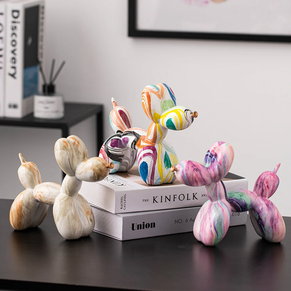 Pastel Marble Balloon Dogs