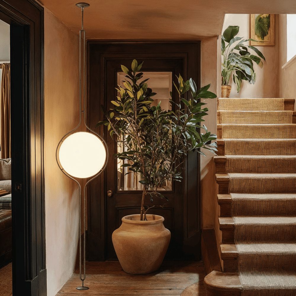 Floor-to-Ceiling Globe Lamp